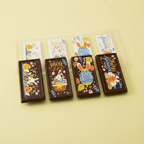 Blister Decorado com Transfer para Chocolate - Tablete de Páscoa  - BLP 0205 - 1 unidade - Stalden - Rizzo