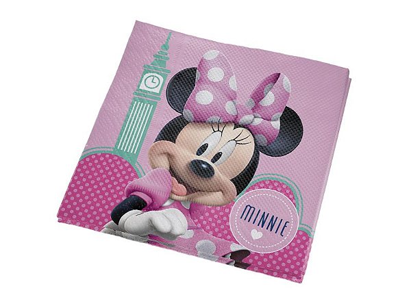 Guardanapo Folha Dupla Festa Minnie Rosa - 25cm - 16 unidades - Regina - Rizzo Festas