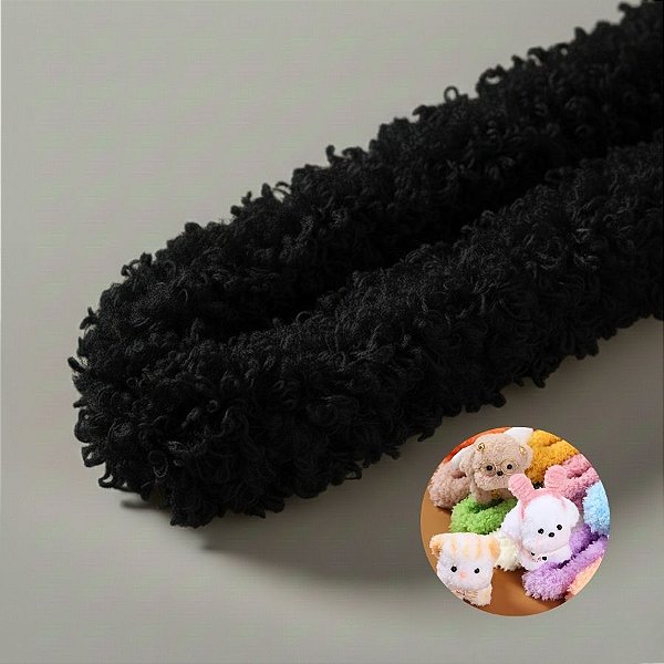Haste de Chenille de Pelúcia 101cm - Preto - 1 unidade - Art Montagem - Rizzo