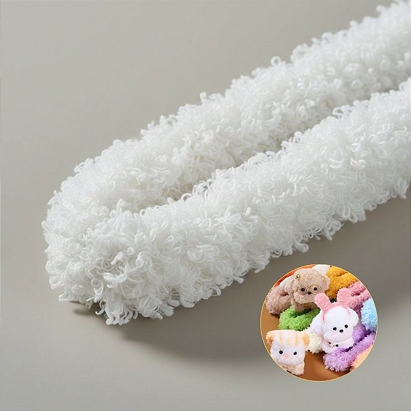 Haste de Chenille de Pelúcia 101cm - Branco - 1 unidade - Art Montagem - Rizzo