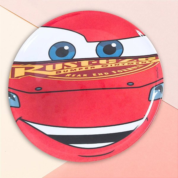 Prato Raso de Melamine - Carros - 20cm - Disney Original - 1 unidade - Rizzo