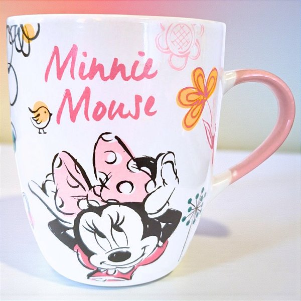 Caneca de Cerâmica - Minnie Mouse - Branca - 330ml - Disney Original - 1 unidade - Rizzo