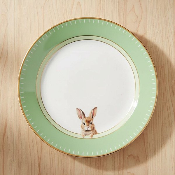 Prato de Páscoa em Melamina - Coelho Feliz Páscoa - 25x25x1cm - 1 unidade - Cromus - Rizzo