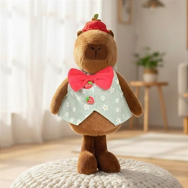 Enfeite Decorativo de Páscoa - Capivara Morango Menino - 44x25x13,5cm - 1 unidade - Cromus - Rizzo