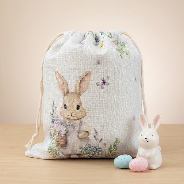 Saco de Algodão de Páscoa - Provencial Lilás - 22x18cm - 1 unidade - FlorArte - Rizzo