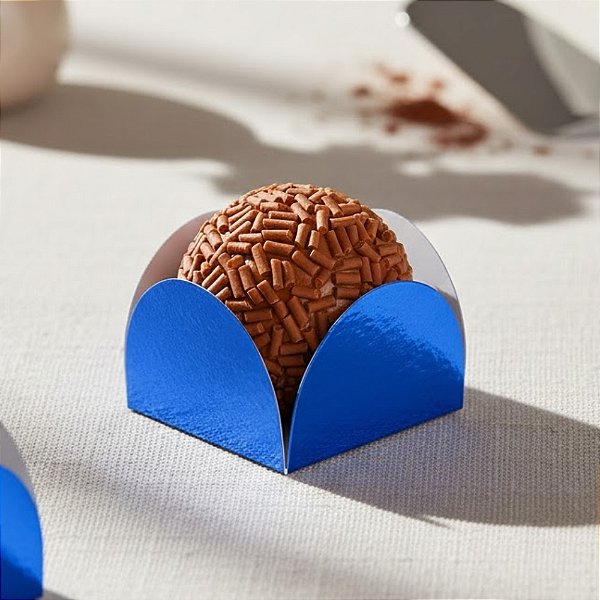 Porta Forminha Metalizado - Azul Royal - 3x3cm - 50 unidades - Regina - Rizzo