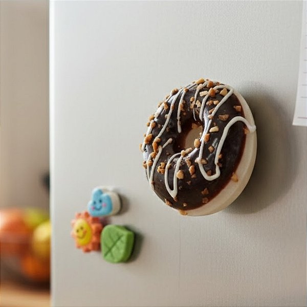 Mini Donnut Fake com Imã - Marrom - 7cm - 1 unidade - Rizzo