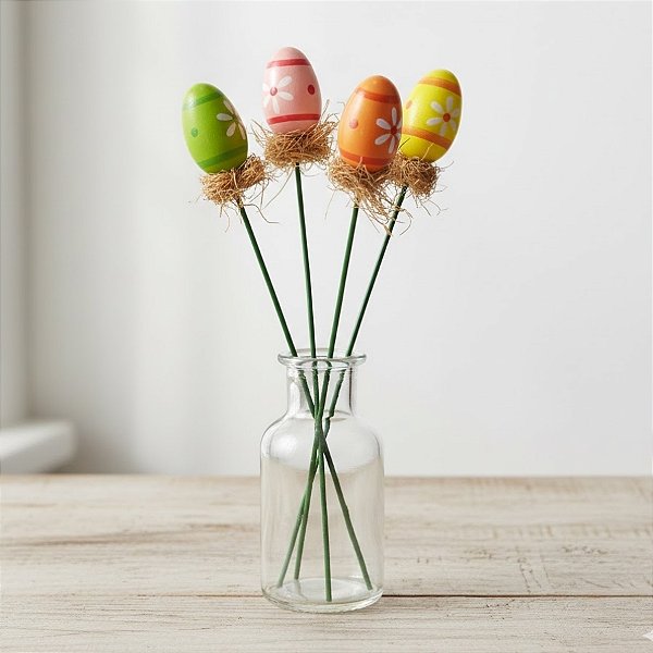 Pick Decorativo de Páscoa - Ovos Coloridos - 24cm - 12 unidades - Rizzo