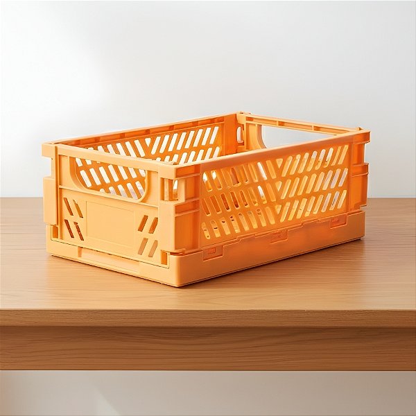 Cesta de Plástico Para Decoração - Laranja - 17x11x6cm - 1 unidade - Rizzo