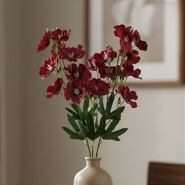 Haste Decorativa - Flor Papoula Vinho - 36cm - 1 unidade - Rizzo