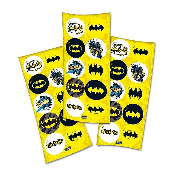 Adesivo Redondo para Lembrancinha Festa Batman - 30 unidades - Festcolor - Rizzo Festas