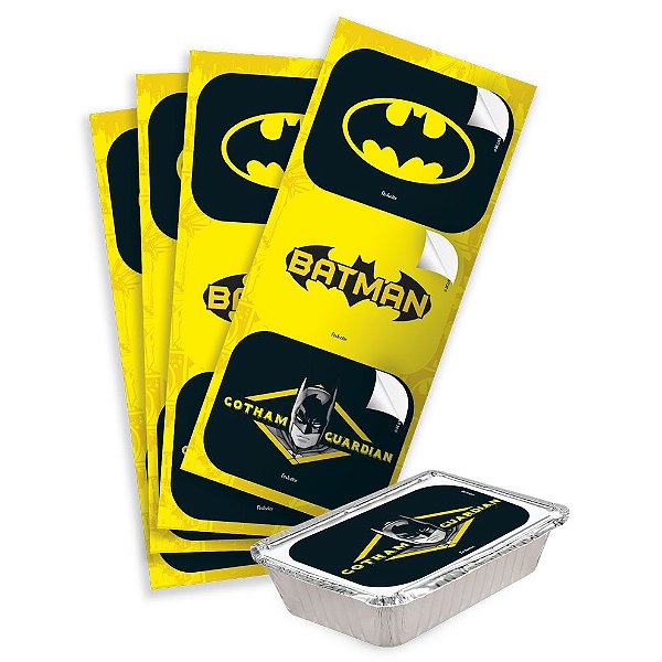 Adesivo Retangular Festa Batman - 12 unidades - Festcolor - Rizzo Festas