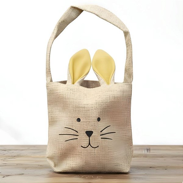 Bolsinha de Páscoa - Coelho Amarelo - 13,5x15x7cm - 1 unidade - Rizzo