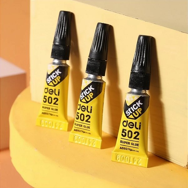 Super Cola Secagem Instantânea Líquida 1g - Stick Up 502 - Cartela - 3 unidades - Deli - Rizzo