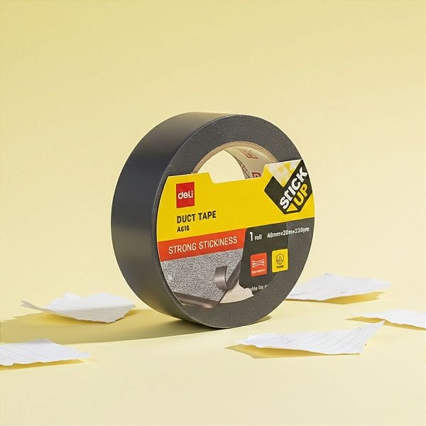 Fita de Reparo Duct Tape - Preta - 45mm x 20m x 230mic - 1 unidade - Deli - Rizzo