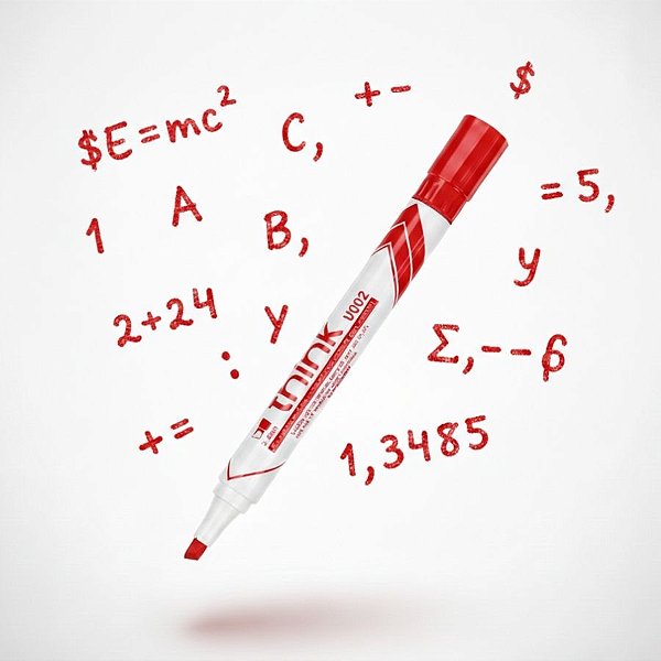 Marcador de Quadro Branco - Ponta Cinzel 2mm-5,00mm Vermelho - Caixa - 12 unidades - Deli - Rizzo