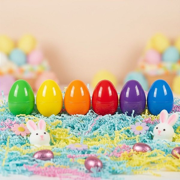Kit Ovos Surpresa de Páscoa - Colorido - 10x7cm - 6 unidades - Rizzo