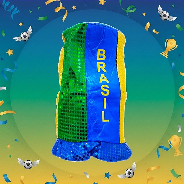 Cartola Brasil - Verde, Amarelo e Azul - Copa do Mundo - 29,5x32cm - 1 unidade - Rizzo