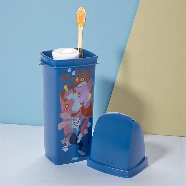 Porta Escova de Dente Infantil - Zootopia - Disney Original - 1 unidade - Plasútil - Rizzo