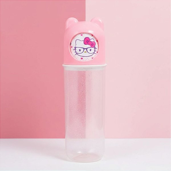 Porta Escovas Hello Kitty - Rosa - 370ml - 1 unidade - Plasútil - Rizzo