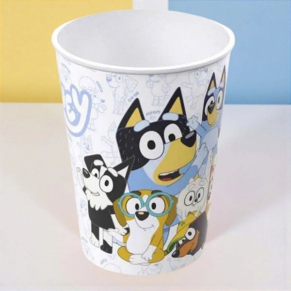 Copo de Plástico Bluey - Branco - 280ml - 1 unidade - Plasútil - Rizzo