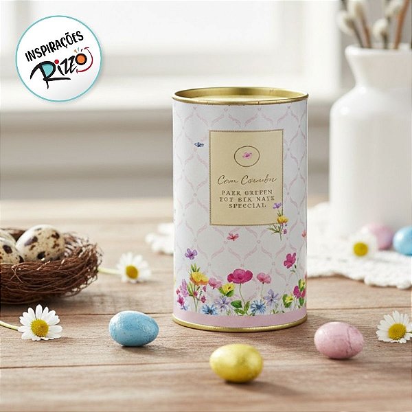Lata Rígida Para Ovos de 500g - Florens - Rosa - 12,5x22cm - 1 unidade - Cromus - Rizzo