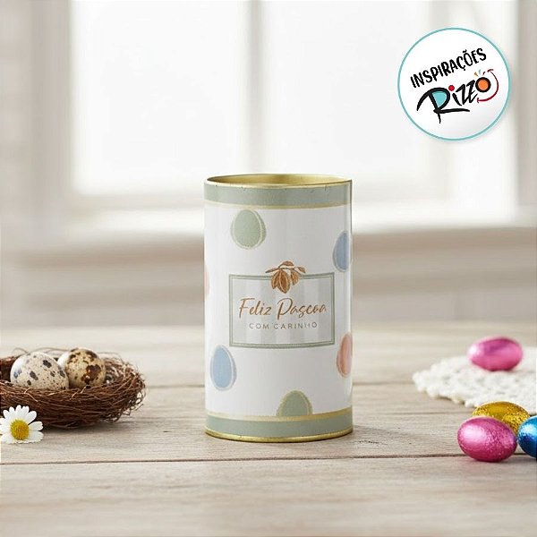 Lata Rígida Para Ovos de 350g - Tonal - Verde - 10x18cm - 1 unidade - Cromus - Rizzo