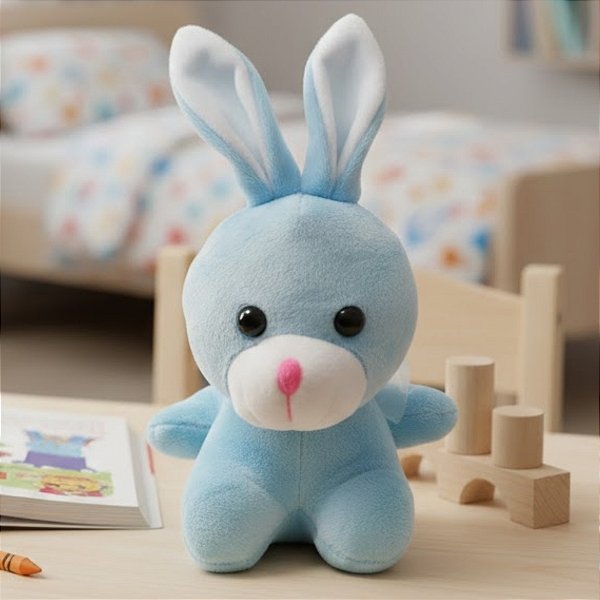 Cachorro de Pelúcia com Laço - Azul - 16x21x20cm - 1 unidade - Rizzo - Rizzo