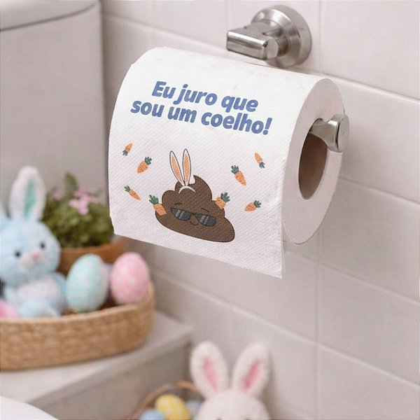 Papel Higiênico de Páscoa - "Eu juro que sou um coelho!" 

 - 1 unidade - Rizzo