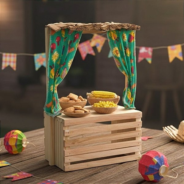 Display Decorativo de Festa Junina - Barraquinha - 31x22x10cm - 1 unidade - Rizzo