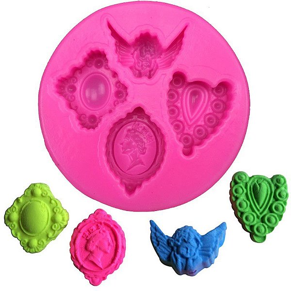 Molde de silicone Camafeu S127 Molds Planet Rizzo Confeitaria