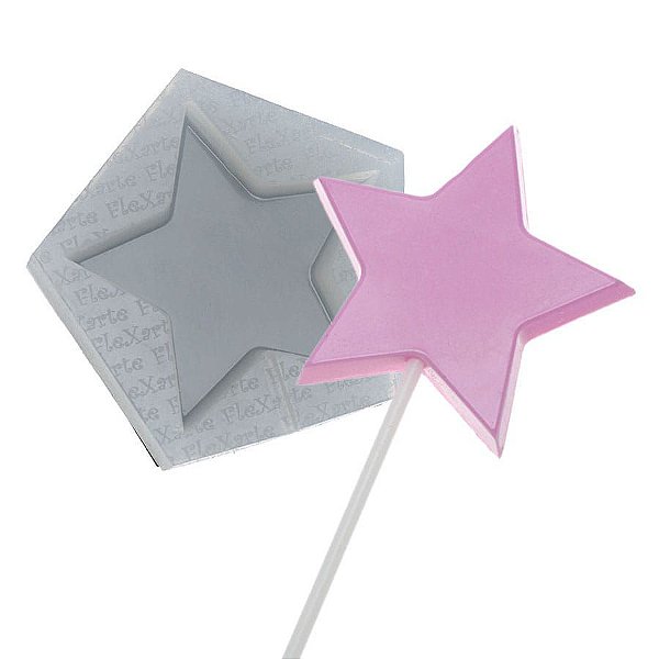 Molde de Silicone Pirulito Estrela Ref. 108 Flexarte