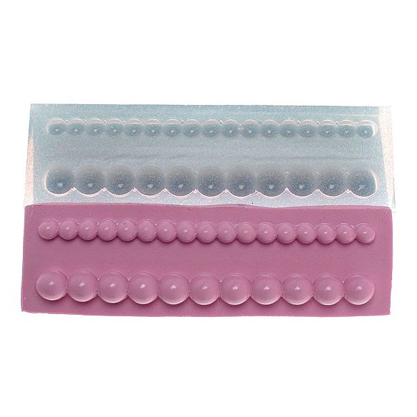 Molde de silicone Dupla de pérolas curta Ref. 248 Flexarte