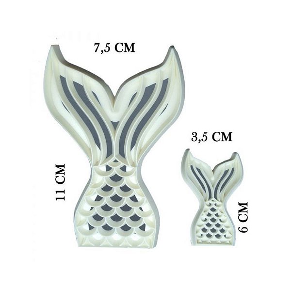 Jogo de Cortadores em Plástico Sereia - 2 pçs - Cod.GMEZN854 - Prime Chef - Rizzo Confeitaria