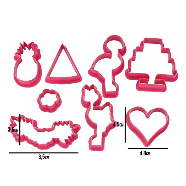 Cortador Tropical - 8 pçs - Cod.GMEZN1088 - Prime Chef - Rizzo Confeitaria