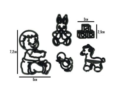 Cortador de Bebê - 5 pçs - Cod.GMEZN1070 - Prime Chef