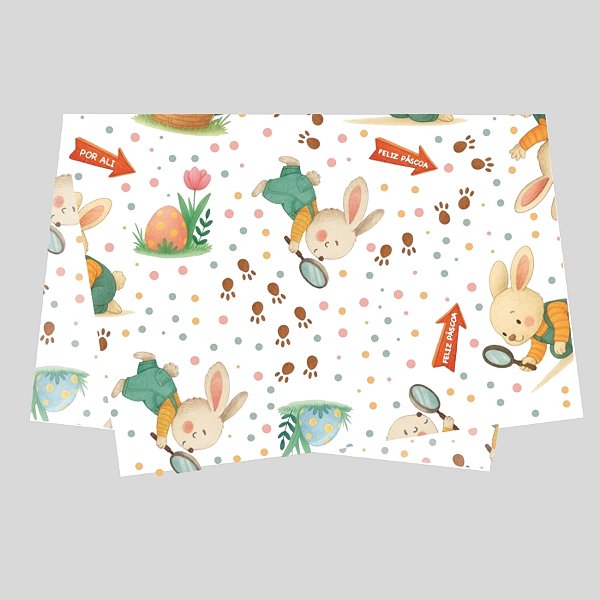 Papel Seda - 50x70cm - Caça aos Ovos - 10 unidades - Rizzo