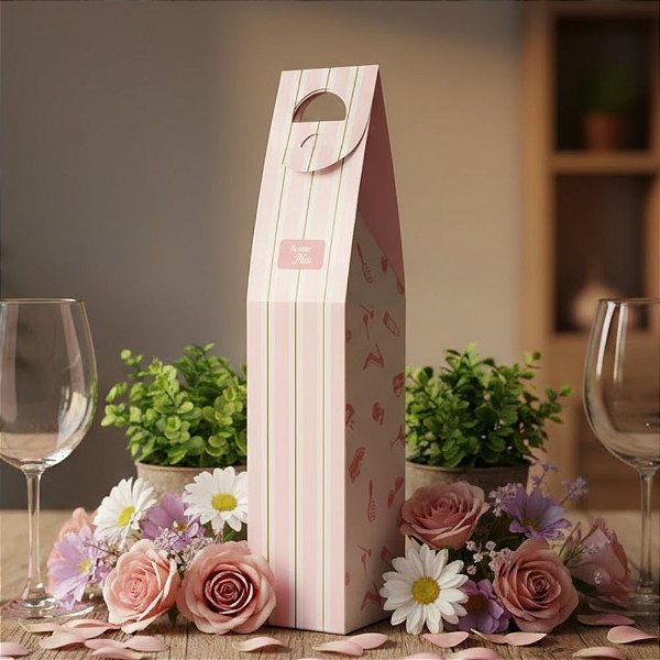 Caixa Para Garrafa - Mãe Essência - 30x8x8cm - 5 unidades - Regina - Rizzo