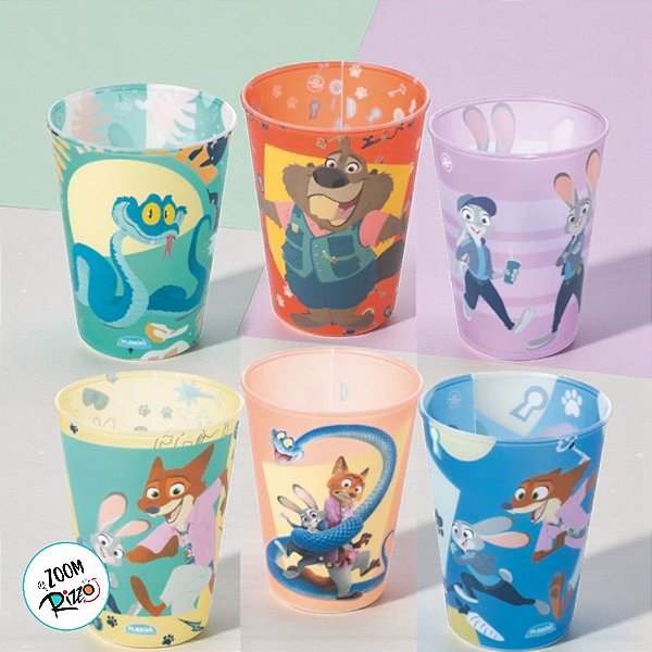 Conjunto 6 Copos Colecionáveis - Zootopia - 320ml - 1 unidade - Disney Original - Rizzo