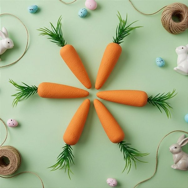 Mini Cenouras Decorativas Lisa - 5cm - 6 unidades - Rizzo