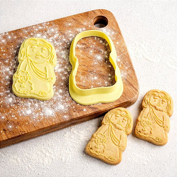 Kit Cortador Carimbo - Jesus e Ovelinha - 9cm - 1 unidade - BlueStar - Rizzo