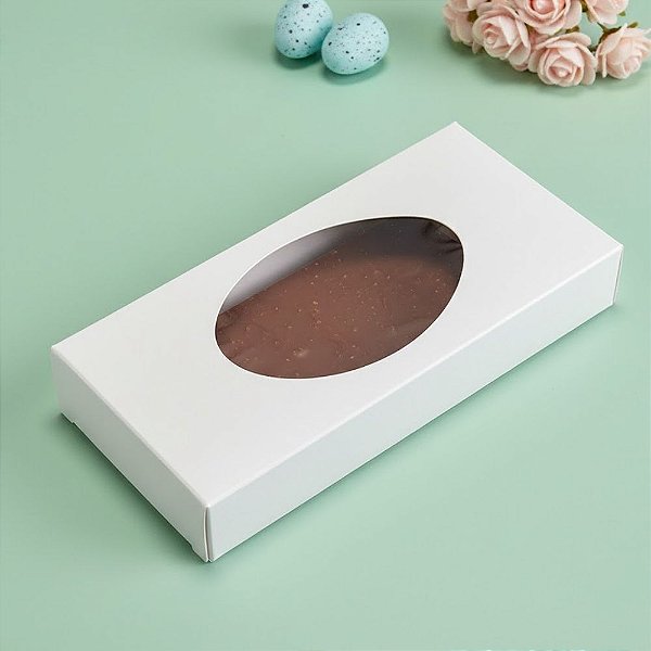 Caixa Para Tablete de Chocolate - Páscoa Branco - 16x8x3cm - 10 unidades - ASSK - Rizzo