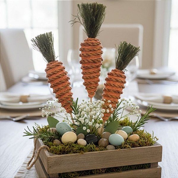 Pick Decorativo de Páscoa - Cenoura - 30cm - 3 unidades - Rizzo