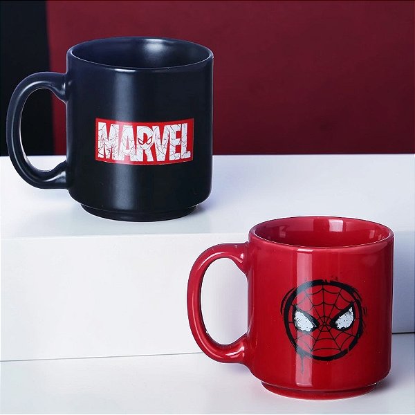 Conjunto Mini Canecas Tina - Homem Aranha e Marvel - 100ml - 1 unidade - Disney Original - Zonacriativa - Rizzo