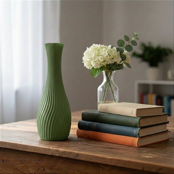 Vaso Decorativo - Espiral - Pistache - 20,5cm - 1 unidade - Rizzo