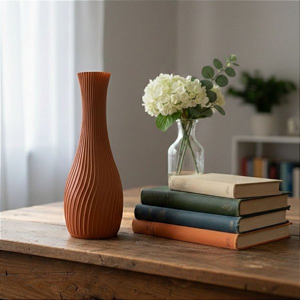 Vaso Decorativo - Espiral - Marrom - 20,5cm - 1 unidade - Rizzo