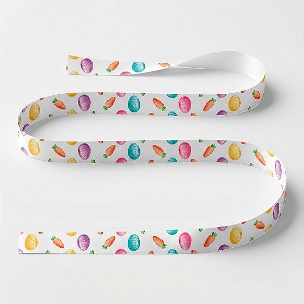 Fita de Cetim 15mm x 10m - Cenoura e Ovos de Páscoa - ECF003TR Cor 103 - Rolo 10m - 1 unidade - Fitas Progresso - Rizzo