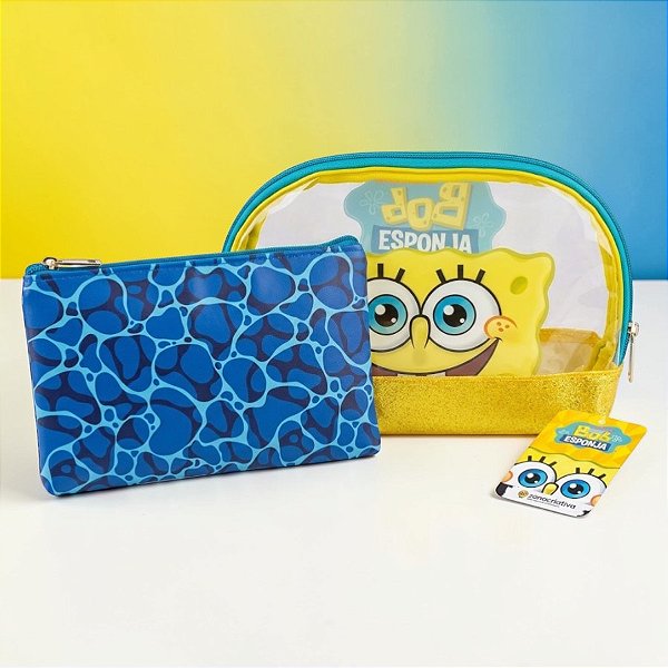 Necessaire 2 em 1 - Bob Esponja - 1 unidade - Zona Criativa - Rizzo