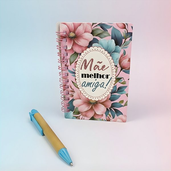 Bloco de Anotações com Caneta - 50 Folhas - Mãe Melhor Amiga - 8,5x12,5cm - 1 unidade - Rizzo