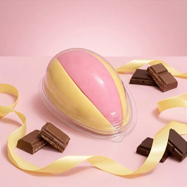 Blister Casca para Meio Ovo Fatia 250g - Cristal - 5 unidades - Rizzo